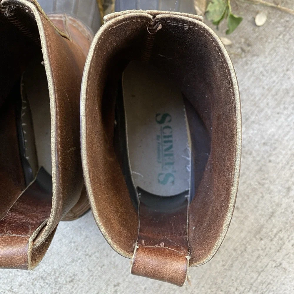 Vintage Schnee's Boots Bozeman Montana Rain Outdoors Pull On Duck Size 10 USA